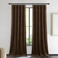 thumbnail image 1 of NICETOWN Velvet Blackout Curtains for Bedroom, Room Darkening Thermal Insulated Soundproof Rod Pocket Drapes for Dining Room, Brown, 42"x84", Set of 2, 1 of 1