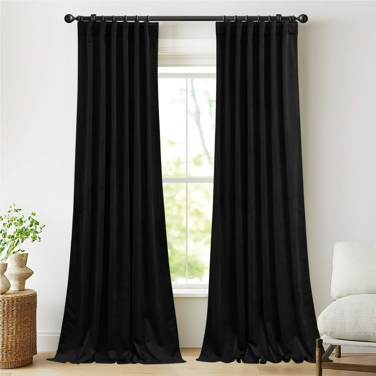 NICETOWN Blackout Curtains for Living Room, Thermal Insulated Noise  Reducing Drapes Velvet Room Darkening Rod Pocket & Back Tab Curtains,  Black, 52x84, 2 Panels - Shop Black Friday Deals for 2024! - Walmart.com