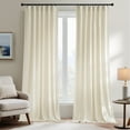 thumbnail image 1 of NICETOWN Velvet Blackout Curtains, Thermal Insulated Luxury Velvet Curtains Rod Pocket/Back Tab Room Darkening Soundproof Window Treatments for Dining Room, Ivory White, 50"x 90", 2 Panels, 1 of 10