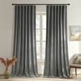 thumbnail image 1 of NICETOWN Velvet Curtains 108 inches Long, Blackout Drapes for Living Room Soundproof Thermal Insulated Curtains Rod Pocket & Back Tab Christmas Decor, Grey, 52"x108", 2 Panels, 1 of 10