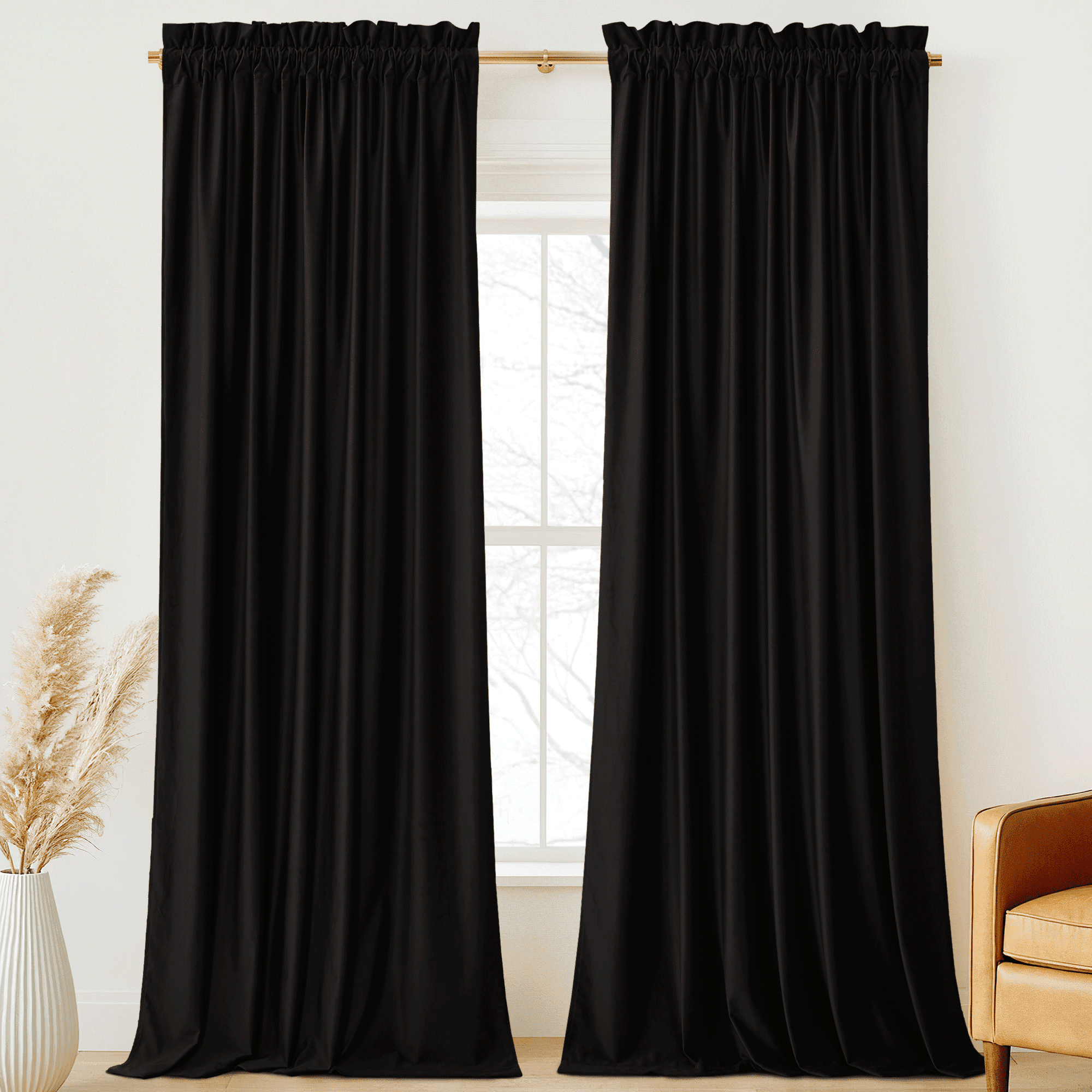 カーテン noir Deconovo-Double-Layer-Total-