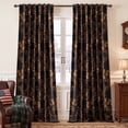 thumbnail image 1 of NICETOWN Velvet Curtains for Bedroom, Blackout Floral Velvet Curtains Thermal Insulated Room Darkening Drapes for Living Room Back Tab Soft Velvet Drapes, Black, 50"x96", 2 Panels, 1 of 8