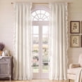 thumbnail image 1 of NICETOWN White Ruffle Curtains for Bedroom Living Room Decor, Shabby Chic Curtains Thick Linen Blend Rod Pocket Farmhouse Window Drapes, 52 x 84 Inch, 2 Panels, 1 of 7