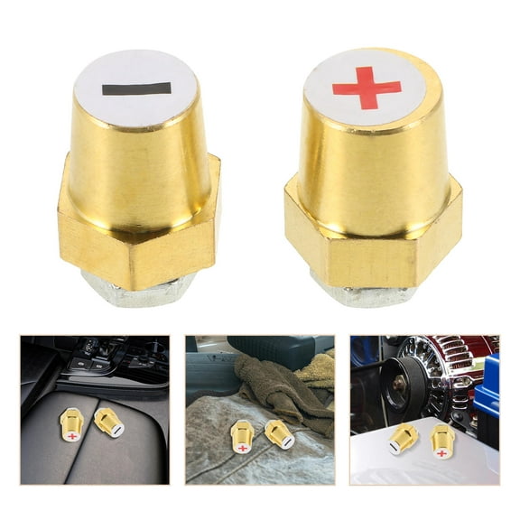 NICEXMAS 1Pair Male Threaded Brass Battery Terminal Adapter for Car Electrical Connections