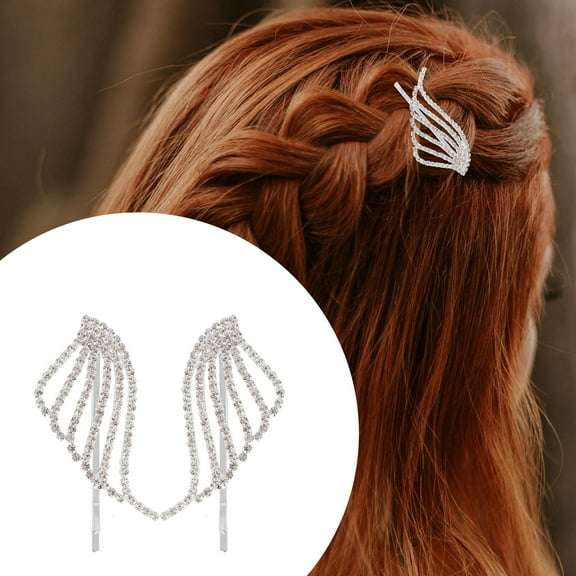 NICEXMAS Statement Hair Jewelry Hairpin Rhinestone Hair Accessory Women Wedding 1 Pair