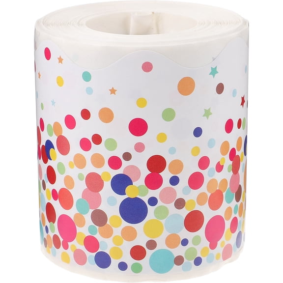 NICEXMAS Removable White Wavy Border Trim Sticker for Classroom Wall and Board Decor