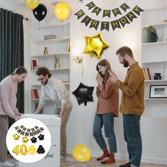 NICEXMAS 1Set 40Th Birthday Number Balloon Foil Balloons Decorative Party Background