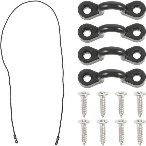 NICEXMAS Outdoor Black Elastic Bungee Cord with Metal Hook for Kayak, Boat Mooring, Secure Tie-Down, and Strong, 1 Set