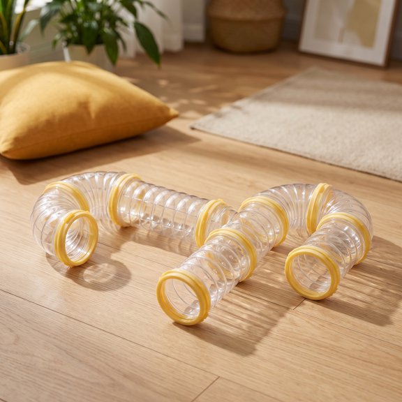 NICEXMAS 1 Set DIY Hamster Pipe Extension Tracks, Clear Cage Tunnels