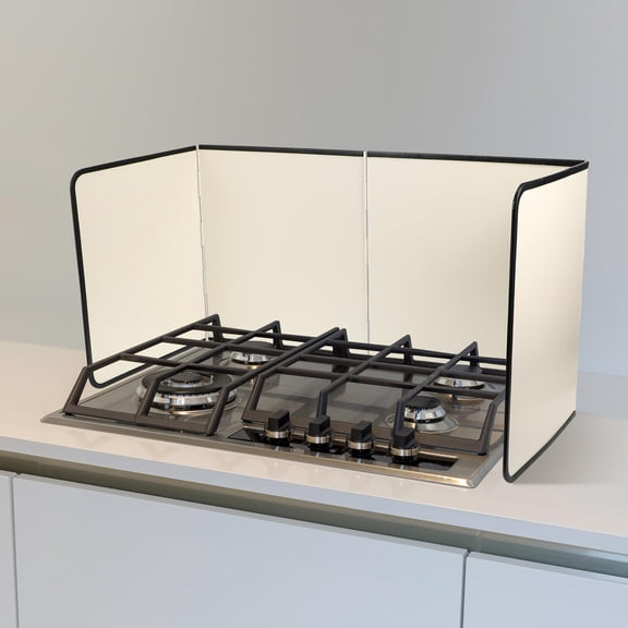 NICEXMAS Folding Oil Splash Guard Stove Wall Protector Galvanized Kitchen Cooking Shield 1 Set