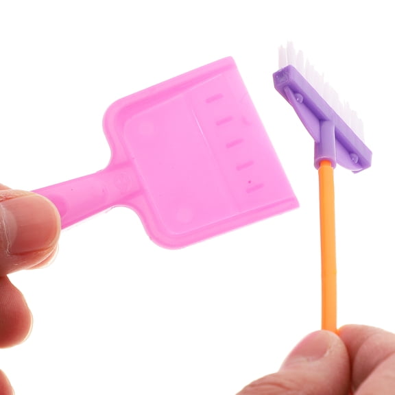 NICEXMAS 9-Piece Mini Dollhouse Cleaning Tools Set Plastic Accessories for Dollhouse Decor and Kids Playtime