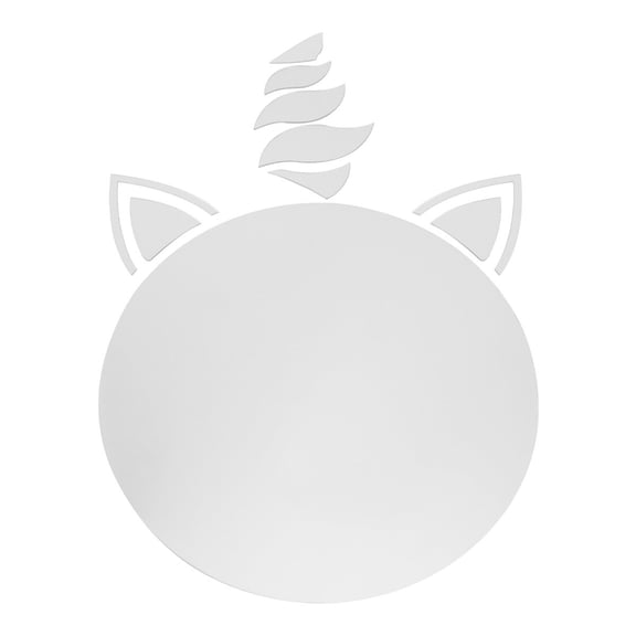 NICEXMAS 1 Set Acrylic Mirror Sticker Wall Mirror Decorative Round Unicorn Shape