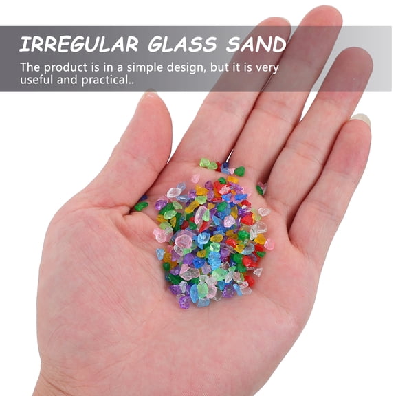 NICEXMAS Decorative Glass Sand Set, Irregular Shaped Colored Sand for Crafts, Home Decor, Aquarium, 1 Set Assorted Colors