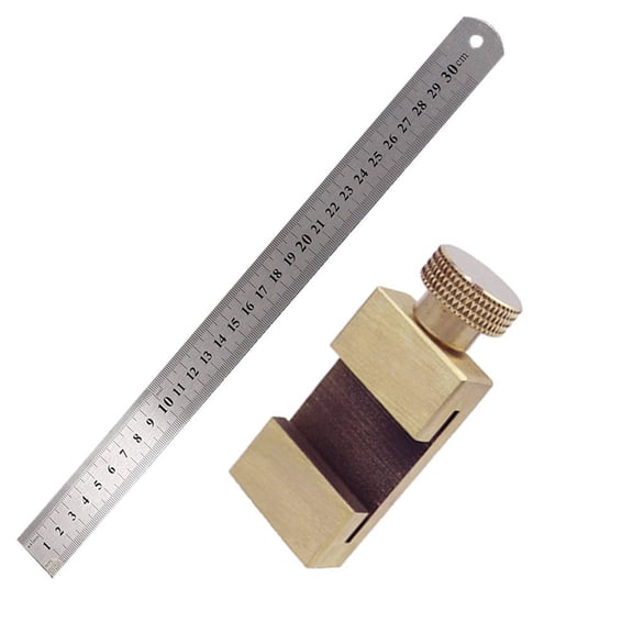 NICEXMAS Manual Marking in Yellow, Stainless Steel and Brass Woodworking Tool, 1 Set for Precision Layout