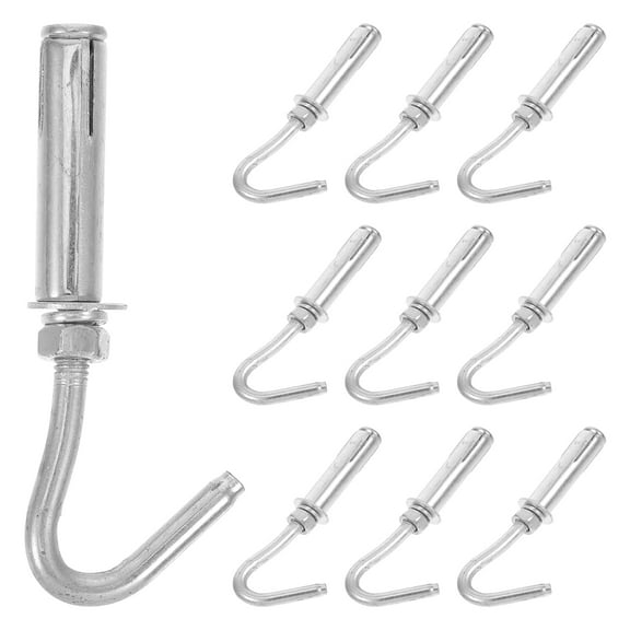 NICEXMAS 10Pcs Heavy Duty Expansion Hooks Metal Screw for Ceiling and Concrete Wall Hanging