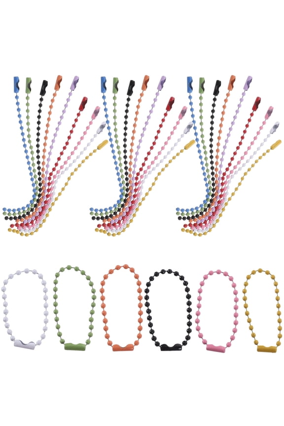 Dog Tags Chain Bead Chains Assorted Color Hanging Tag Christmas 100 Pcs