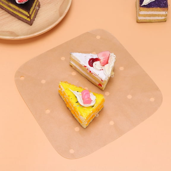 NICEXMAS 100Pcs Brown Cooking Paper Mat Heat Proof Pad for Safer Healthy Grilling