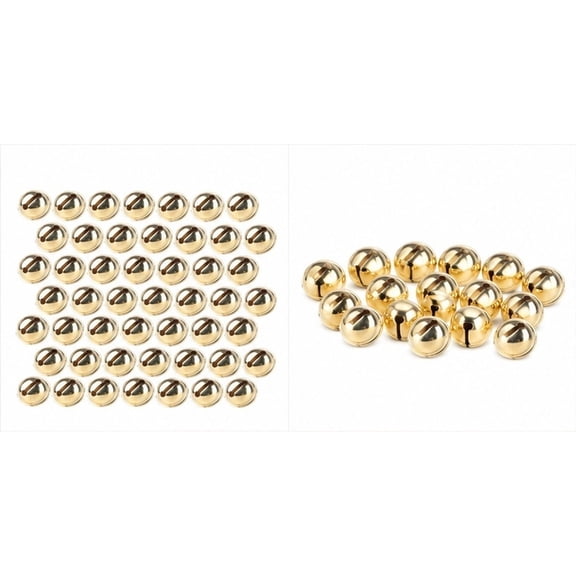 NICEXMAS 100pcs Open Bell Christmas Ornament 1.4x1.4cm Iron Golden