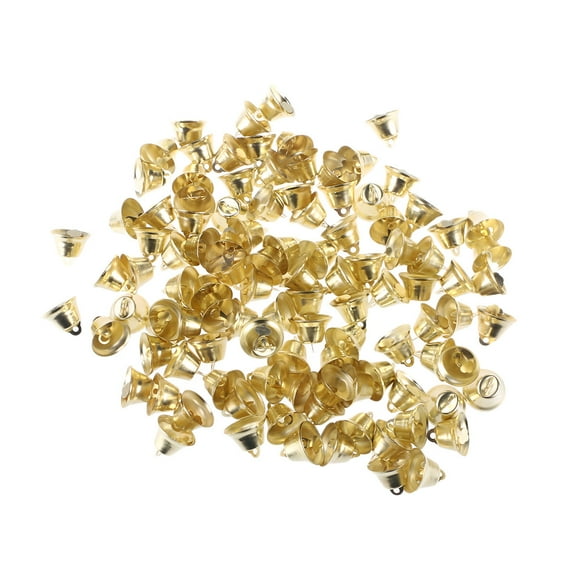 NICEXMAS 100pcs Small Mini Jingle Bells Pet Hanging Metal Bell Wedding Christmas Decoration Accessories Bells for Crafts(Golden/26mm)