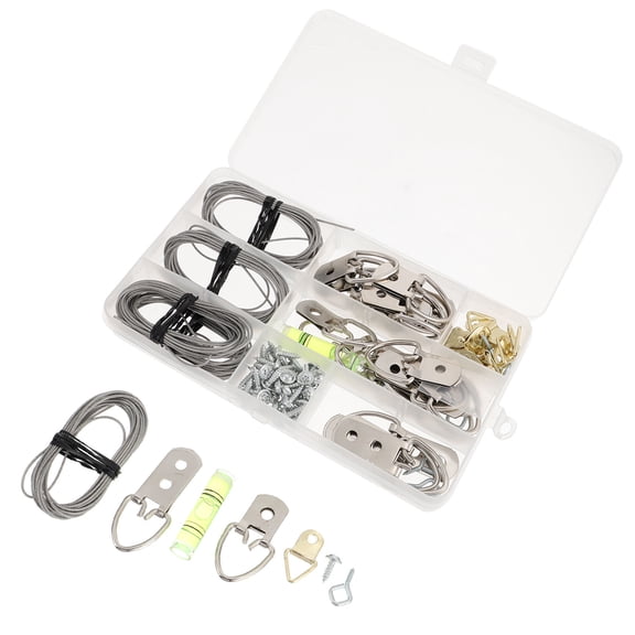 NICEXMAS 102Pcs Picture Hooks for Hanging Steel Wire 5.5X1.7X0.2CM Silver