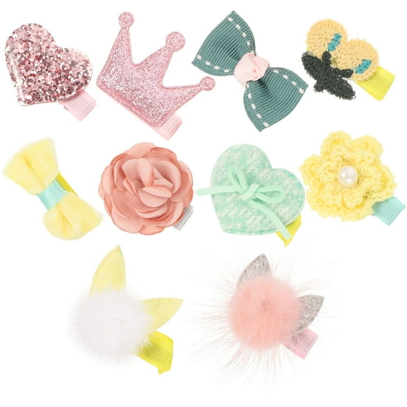 NICEXMAS 10Pcs Bowknot Dog Hair Clips Stylish Pet Hair Accessories for Eyes Catching Look