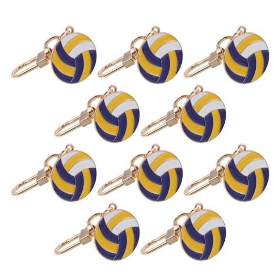 NICEXMAS 10Pcs Sports Style Volleyball Keychains Durable Volleyball Charms for Bags