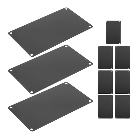 NICEXMAS 10Pcs Metal Name Sign for Doors and Walls Anodized Black Aluminum 3.14X1.97X0.02In
