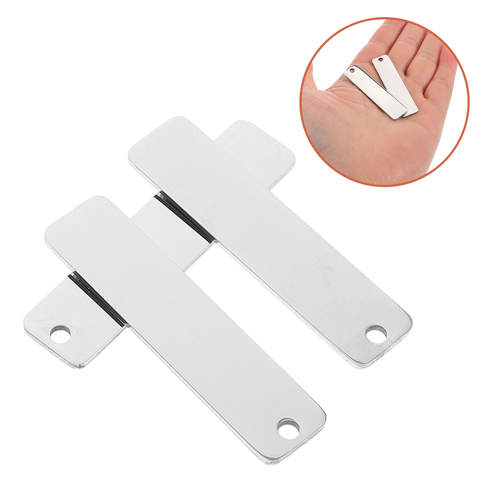 NICEXMAS 10Pcs Metal Tags for Engraving Blank Metal Tags Silver ...