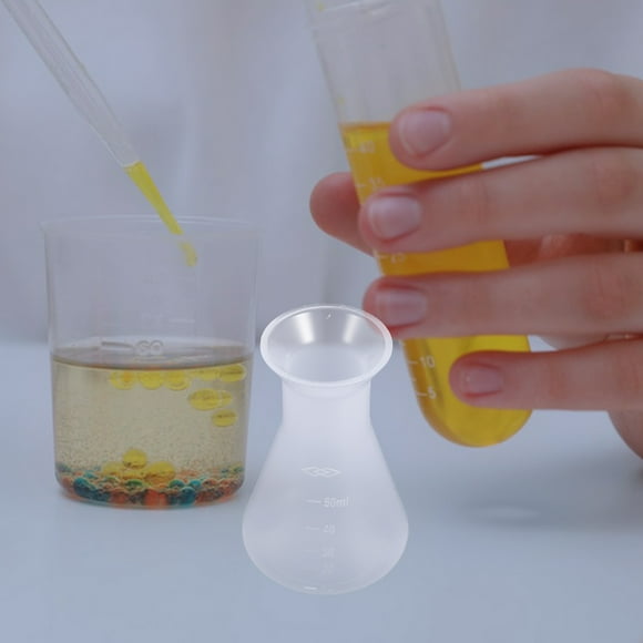 NICEXMAS 10Pcs Plastic Flask for Students in Chemistry Class 3.14X1.97X1.97in