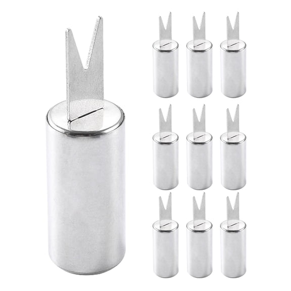 NICEXMAS 10Pcs Plated Silver Stainless Steel Corn Forks for Grilling with Durable and Compact Design