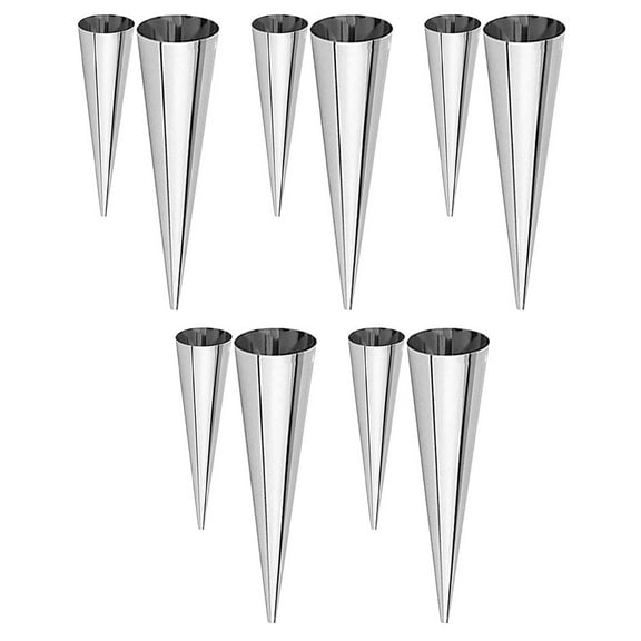 NICEXMAS 10Pcs Cone Shape Pastry Mold Stainless Steel Croissant Baking Tool Non Stick