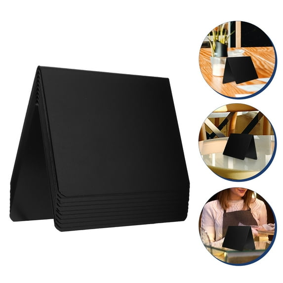 NICEXMAS 10Pcs Desktop Small Chalkboard Signs Black PVC for Wedding Table Decoration and Labeling