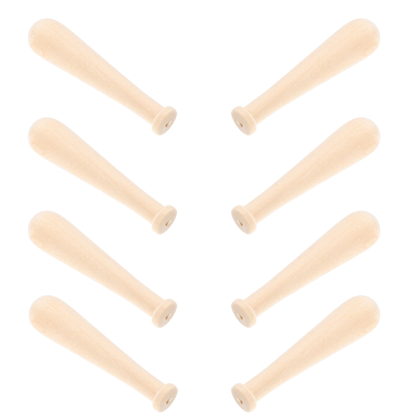 NICEXMAS 10Pcs Unfinished Mini Baseball Bat Acacia Wood DIY Craft for Children