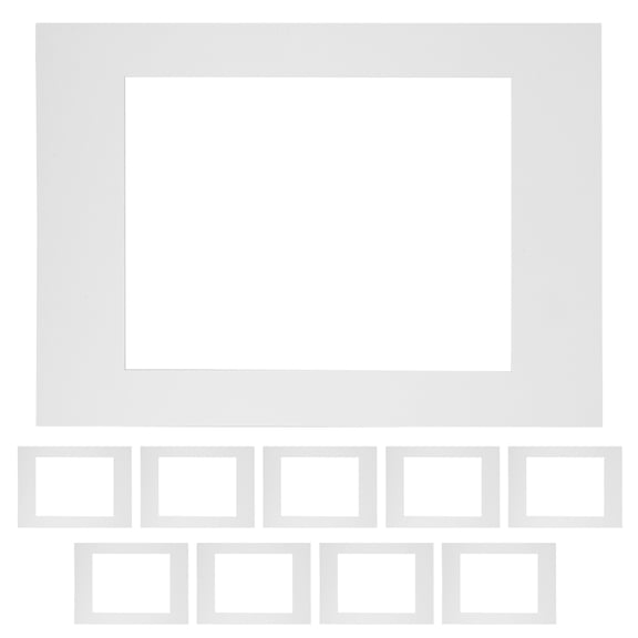 NICEXMAS 10Pcs White Photo Matting for Picture Frames Precise Fit for Artwork and Photo Preservation
