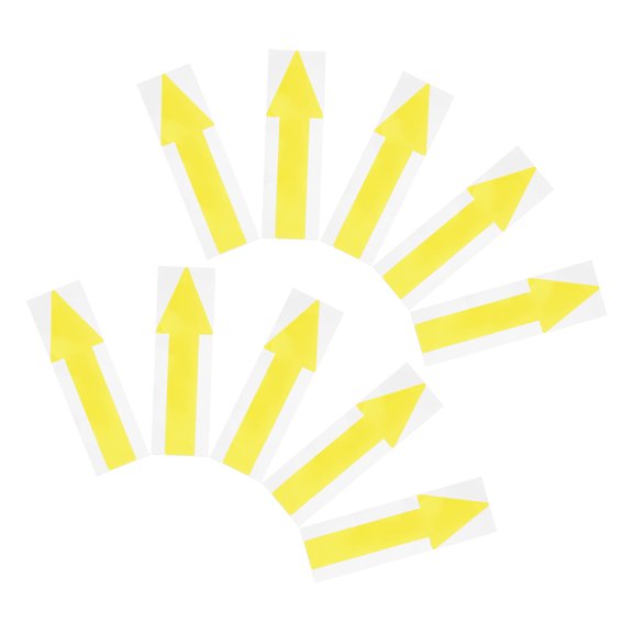 NICEXMAS 10Pcs Yellow Arrow Floor and Wall Decals with Removable Adhesive for Indoor Directional and Event Marking