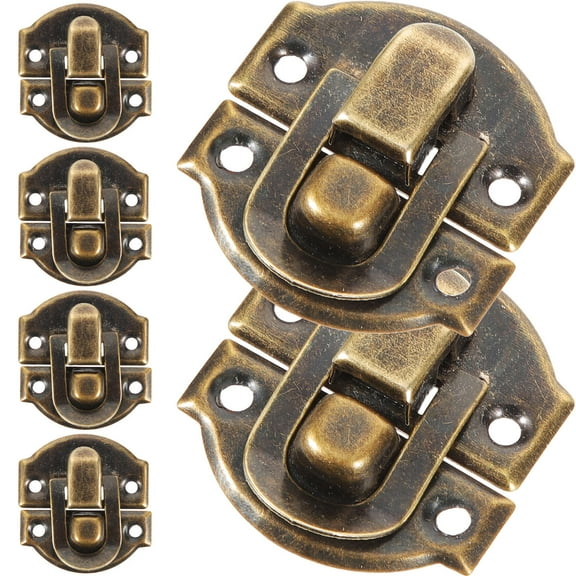 NICEXMAS 10Set Small Latch Hook Cabinet Box Latch Hasp Steel for Office Use