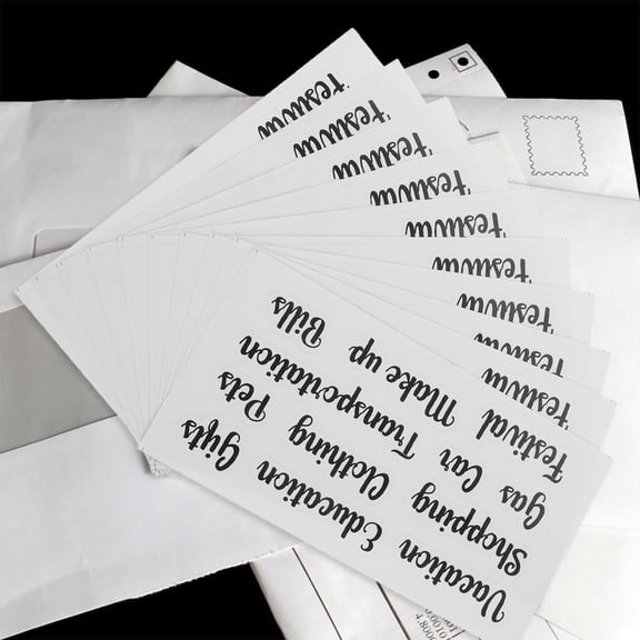 NICEXMAS 10Sets Small Budget Label Sticker Black for Daily Use and Portable Budget Organization