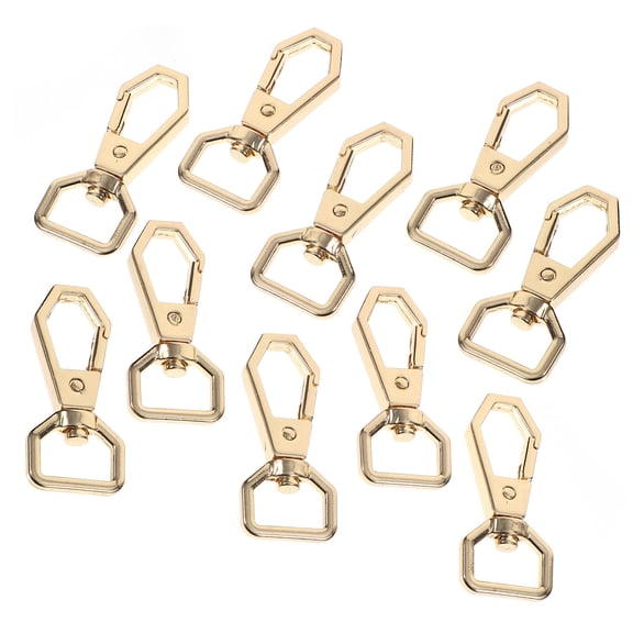 NICEXMAS 10Pcs Golden Alloy Swivel Clasp Key Ring for Organized Key Use