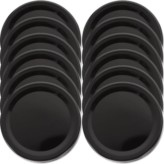NICEXMAS 10Pcs Wide Mouth Metal Canning Jar Lids 70Mm Leak Proof Airtight Seal Black
