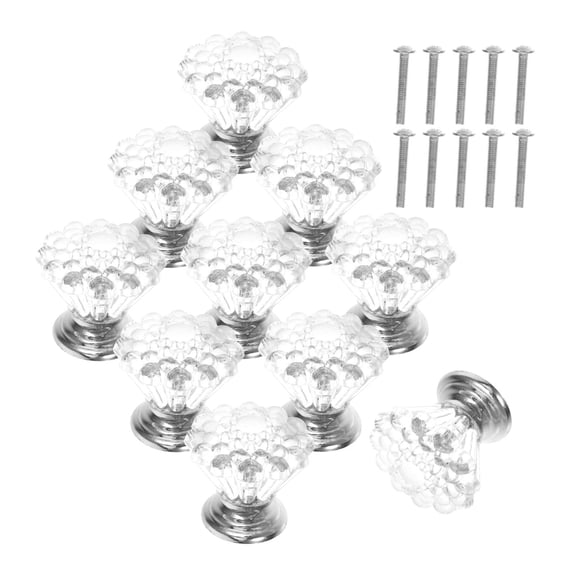 NICEXMAS Mid Century Drawer Pulls Clear Acrylic 10Pcs For Homeowners And Furniture