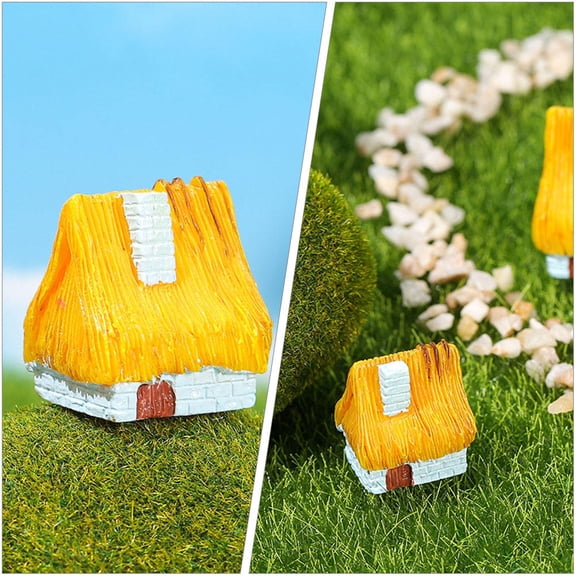 NICEXMAS Miniature House Tiny House Micro Cottage Decoration Assorted Color 10Pcs