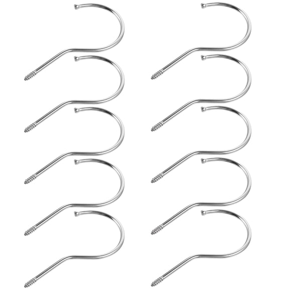 NICEXMAS 10Pcs Stainless Steel Screw Hooks for Hanging Heavy Duty Multipurpose Use