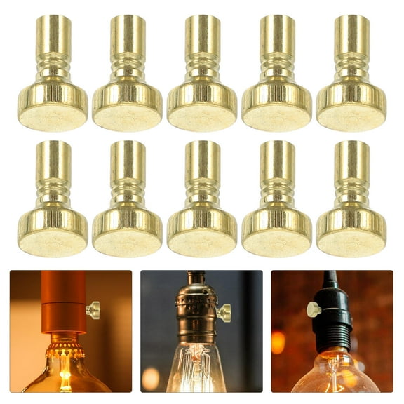 NICEXMAS 10Pcs Golden Lamp Turn Switch Knobs Replacement with Fine Finish for Versatile Lamp Use
