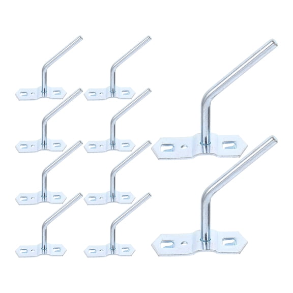NICEXMAS 10pcs Socket Wall Mount Hanger Silver Steel Hooks for Heavy Duty Storage Shed