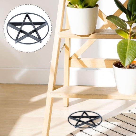 NICEXMAS 10Pcs Black Flower Pot Stand Plant Risers with Ventilated Base for Healthy Root Growth