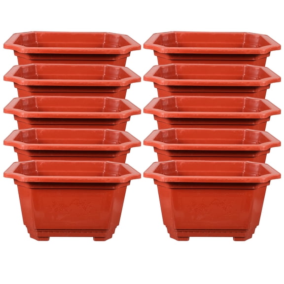 NICEXMAS Nicexmas Reusable Flower Pot Dark Red Plastic for Storage 10Pcs