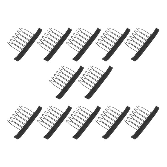 NICEXMAS Hair Clips For Making Black 12Pcs For Wig Attachment Beauty Salon Tool