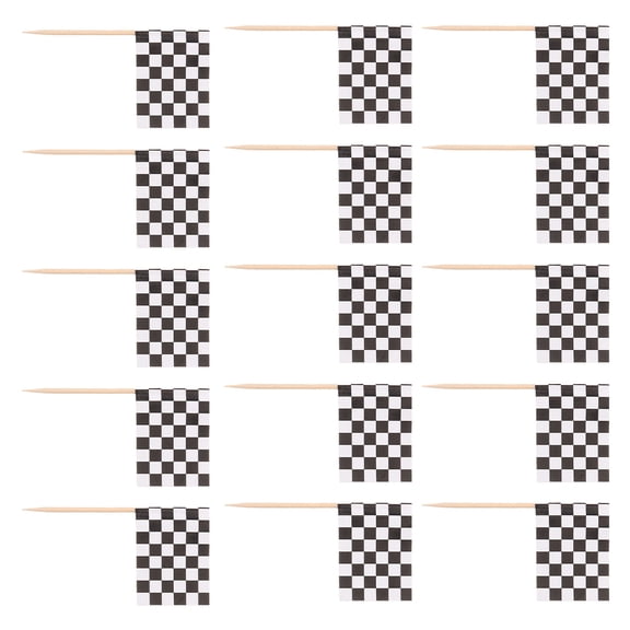 NICEXMAS 120Pcs Racing Flag Cupcake Toppers Double Sided Checkered Flag Cake Picks