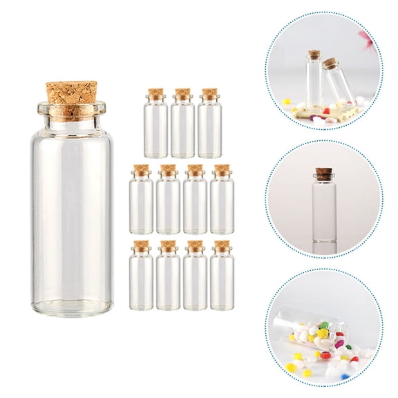 NICEXMAS 12Pcs Mini Glass Bottles Cork for Perfume Storage present Giving