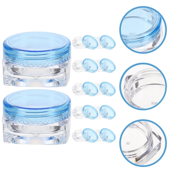 NICEXMAS Makeup Sample Containers Travel Sample Jar Pots Blue Plastic 12